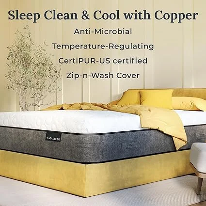 Performance heat-wicking fabric on YOGASLEEP Yogabed mattress for cool sleep