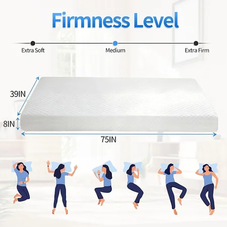 Medium firm Twin XL mattress with pressure-relieving support