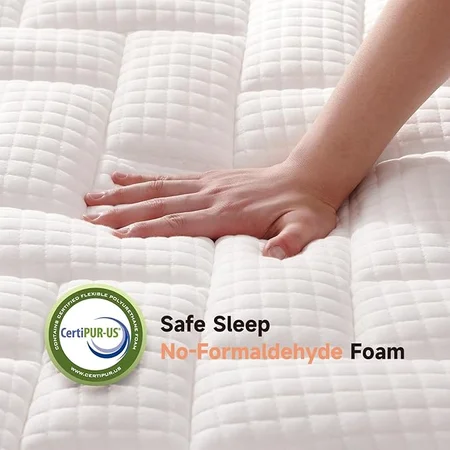 Z-hom hybrid mattress showing plush foam layers for motion isolation