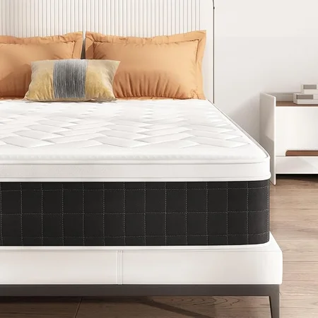 Z-hom king size hybrid mattress in a box with euro top design