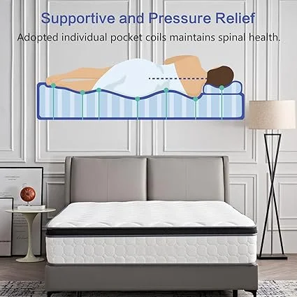 Zentrava medium firm mattress with motion isolation for undisturbed sleep