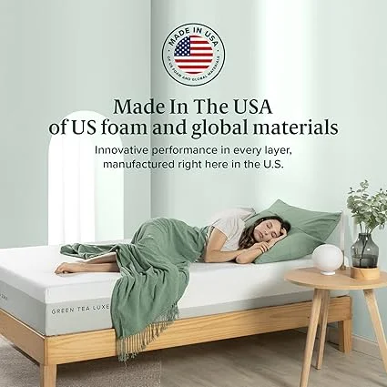Luxe green tea infused Zinus queen mattress for better sleep