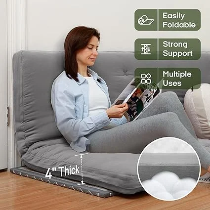 Close-up of ZonLi futon mattress with 100% cotton cover
