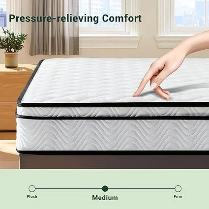 Zyerch hybrid memory foam mattress setup in bedroom