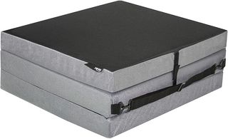 American Furniture Alliance Trifold Hide'A Mat Jr. Twin mattress folded for easy storage and transport