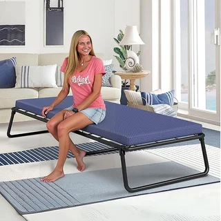 Beautyrest folding guest bed with sturdy steel frame in setup position