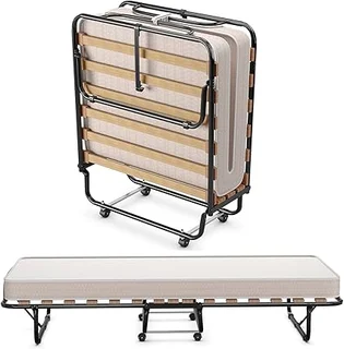 BestComfort rollaway bed with memory foam mattress in folded position