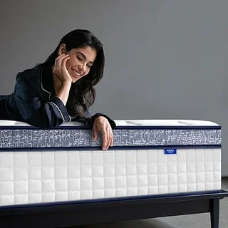 BURFLY1977 12-inch hybrid mattress with memory foam and pocket springs for medium firm comfort