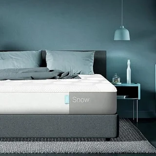 Casper Sleep Snow Mattress in light grey, showing medium firm memory foam construction