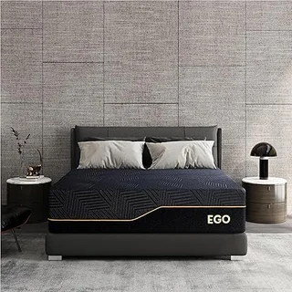 Firm Queen 14 Inch Memory Foam Mattress in a Box, Cooling Knit Fabric Cover, Copper Memory Foam, Made in The USA of US Foam, CertiPUR-US Certified, 80”x60”, Black Queen (U.S. Standard)80\