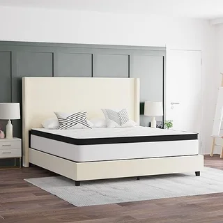 EMMA + OLIVER Astor 12-inch hybrid mattress in king size with knit fabric top