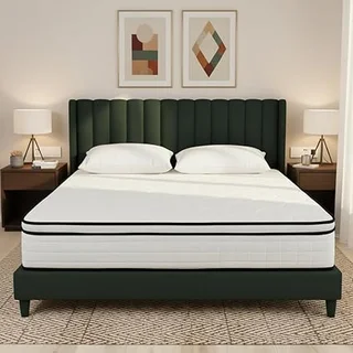 Generic 12 inch queen mattress in a box with wrapped springs and cooling foam