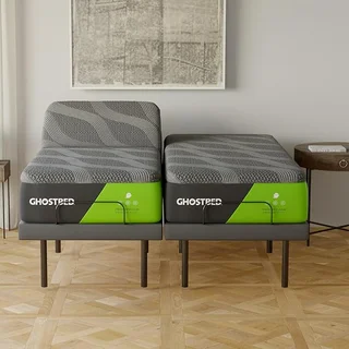 GhostBed split king adjustable bed frame with cooling memory foam mattress