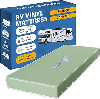 Green Greaton 6-inch high-density foam RV mattress replacement