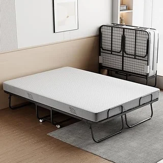 IMBSRBED 75x54 folding bed with mattress fully set up