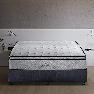Jacia House short queen mattress with pillow top and hybrid construction