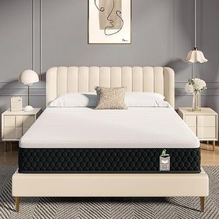 JEEKEA 10 inch hybrid mattress with memory foam and pocket coils for support