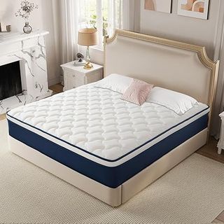 Kesyup queen plush mattress with multiple memory foam layers for comfort