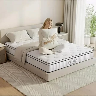 KISLOT 12-inch hybrid mattress being unboxed from its compact shipping box