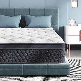 LDLON queen hybrid memory foam mattress in a box, unboxed and expanding