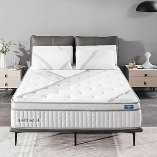 Lechepussleep 14-inch hybrid mattress with memory foam and pocket springs for back pain relief