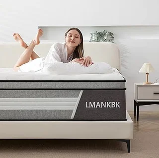 LMANKBK 12-inch hybrid king mattress with gel memory foam and innerspring coils