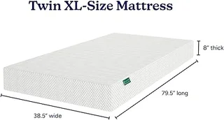 Max & Lily 8-inch memory foam mattress for kids beds, shown in a compact box for easy delivery