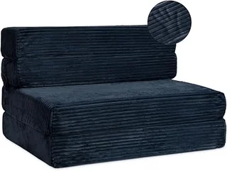 Milliard tri folding sofa mattress in navy blue color