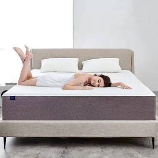 Molblly 10-inch memory foam mattress in a box, unboxed and expanding