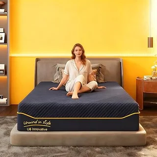 MTSVMP 12-inch gel memory foam mattress in navy blue for cool sleep