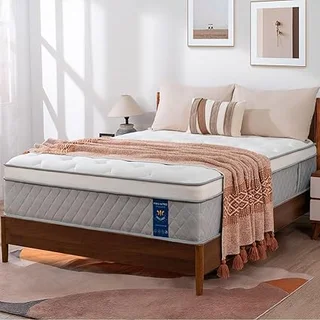 NiSleep 12-inch plush hybrid mattress with cooling gel memory foam for temperature regulation