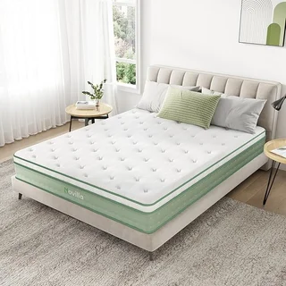 Novilla 10 inch king size hybrid mattress with medium firm support