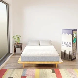 Nutan 7-inch medium firm foam mattress in white color
