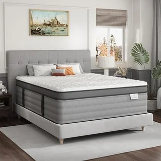 Onlylucky Cal King hybrid mattress in a box with gel memory foam and pocket springs
