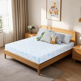 OUUI twin memory foam mattress with medium firmness on bed frame
