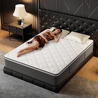 PUBPLON 12-inch hybrid queen mattress with gel memory foam and pocket springs
