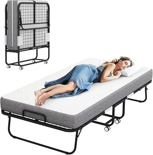 RAOGIE folding bed with mattress in a modern living room setting