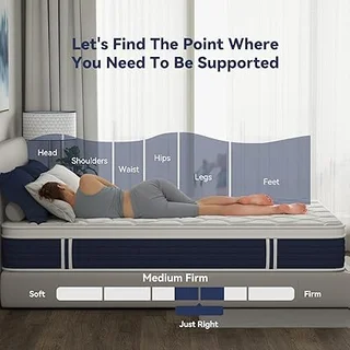 Sailvan 12-inch hybrid queen mattress with cooling gel memory foam layers