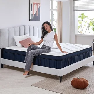 Suiforlun queen mattress with ice silk cover and euro top design