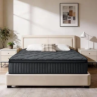Sunny Heart 12 inch queen hybrid memory foam mattress in a box