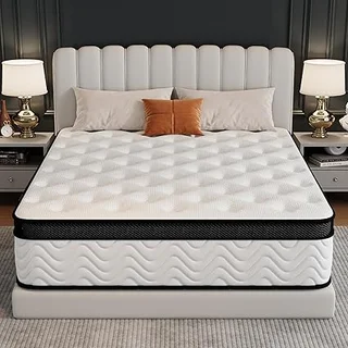Susalt queen size memory foam hybrid mattress with independent pocket coils for motion isolation