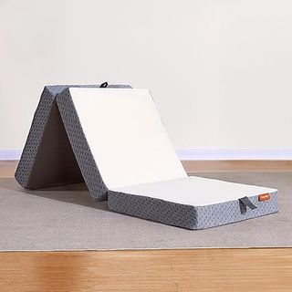 Sweetnight 4-inch tri folding mattress in folded position for easy storage