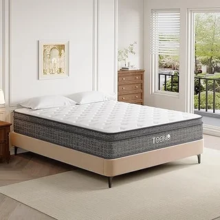 TEENO 14-inch hybrid queen mattress with memory foam and pocket springs