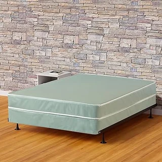 Treaton 9-inch medium firm pocket coil mattress in green queen size