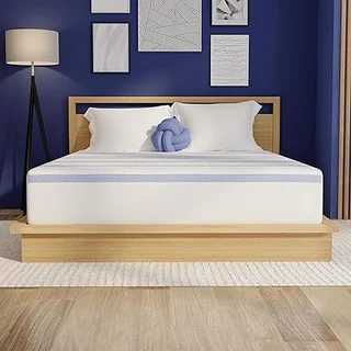 Vibe gel memory foam mattress in king size, unboxed and expanding