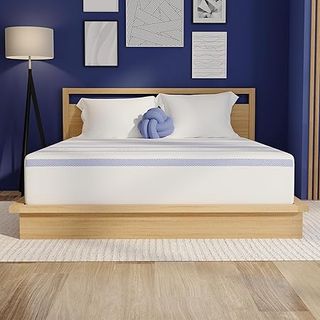 Vibe queen size gel memory foam mattress in white packaging