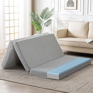 Wellos foldable mattress with 4-inch memory foam for guest use