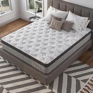 Yilezena 10-inch queen mattress in a box with hybrid cooling gel memory foam and innerspring construction