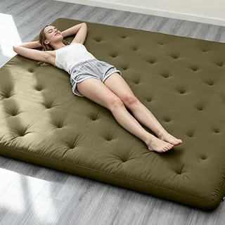 ZonLi queen size Japanese floor futon mattress with 100% cotton cover