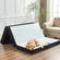 Bedsmile 4 inch trifold mattress in full size, folded for easy storage
